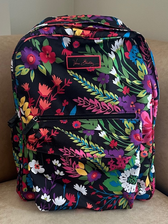 Vera Bradley Essential Large Canvas Backpack Hilo Meadow Floral Lightweight NWOT main image 7